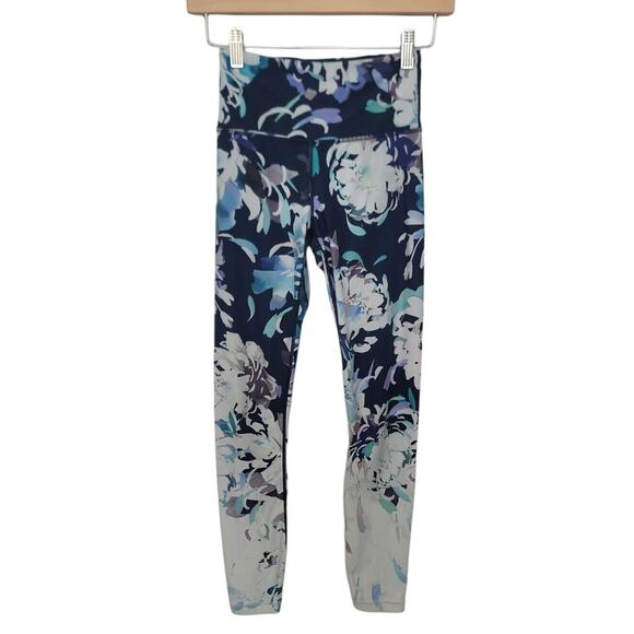 Athleta Elation Blossom 7/8 Tight Athletic Leggings in Powervita Navy Floral XXS - Picture 1 of 10